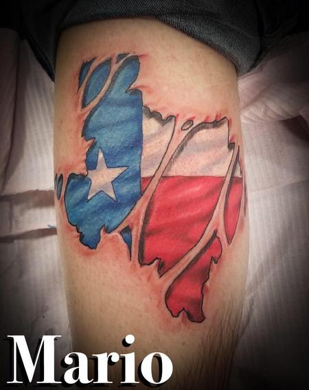 Tattoos - Texas Flag w/Skin Rip - 138047