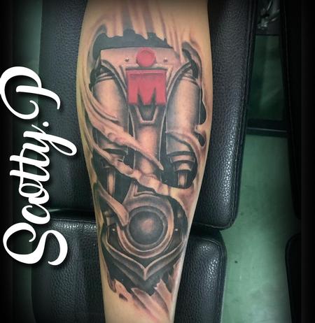 Scotty Parker - Bio mechanical iron man tattoo 