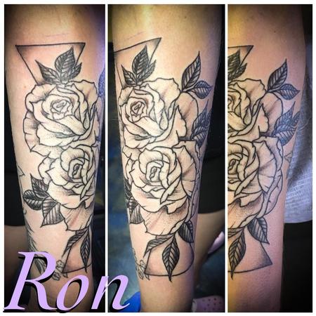Tattoos - Black and Grey Floral - 139190