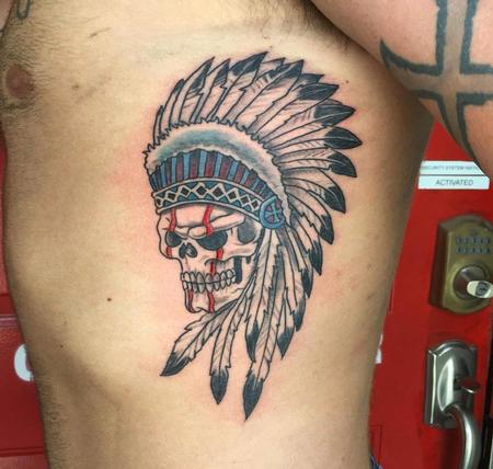 Tattoos - Skull w/ Headdress - 139442
