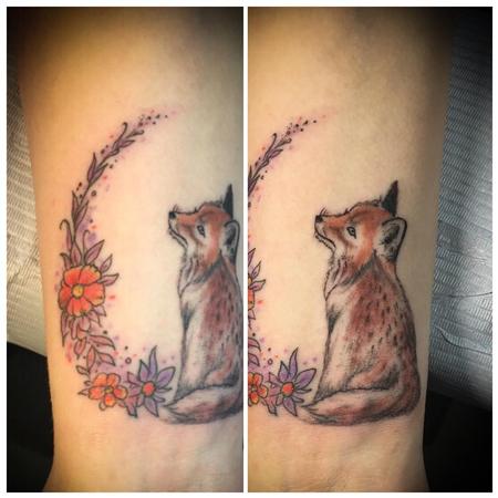 Tattoos - Fox and Flowers - 139886