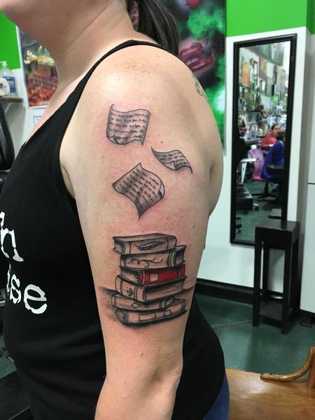 Tattoos - Stack of Books - 139887