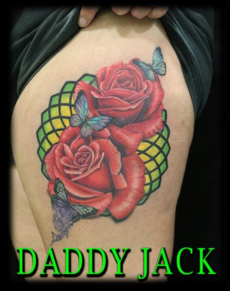 Tattoos - Roses_Butterflies_Geometric_ByJack - 133283