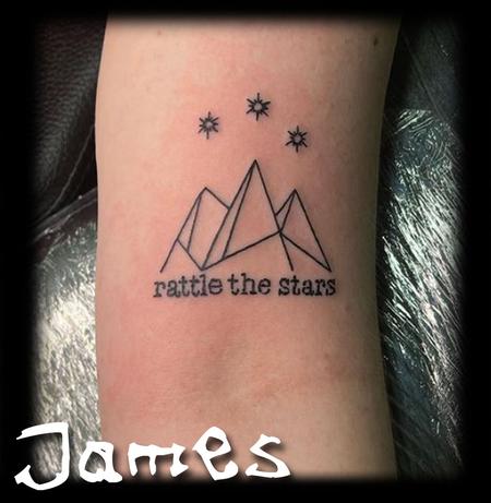Tattoos - little simple mountain and stars  - 144075