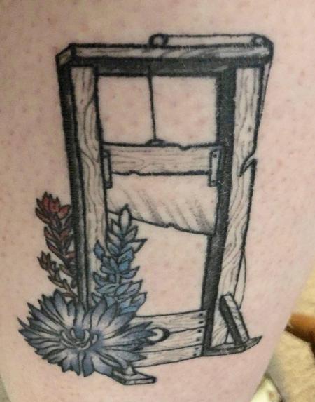 American Traditional Guillotine Tattoo