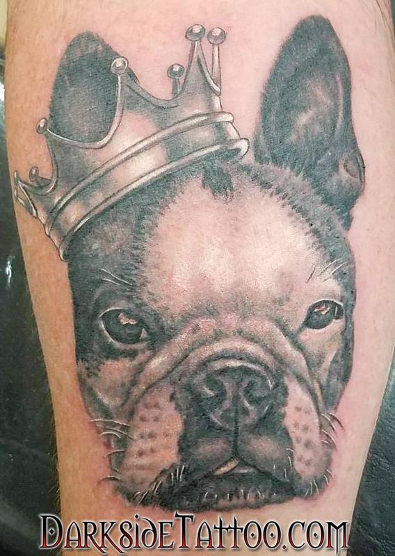 Black and Gray Bulldog Portrait by Sean O'Hara: TattooNOW
