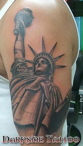 Realism Statue Of Liberty Hands Over Face Tattoo Idea  BlackInk