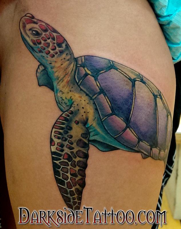 Color Turtle Tattoo by Matthew Kiley: TattooNOW
