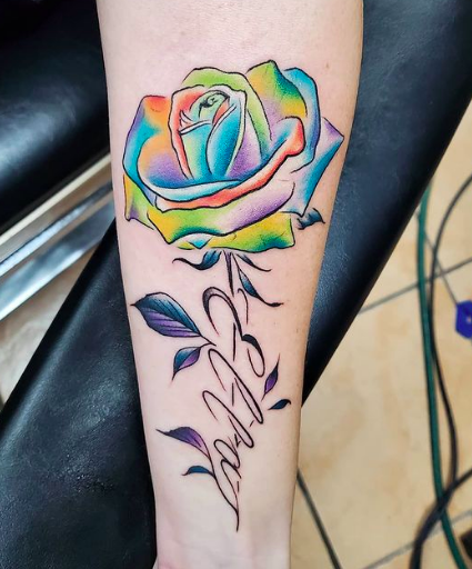 Tattoo uploaded by Rebecca  Rose tattoos by Just Jessie JustJessie  watercolor abstract sketch rose roses Photo Instagram  Tattoodo