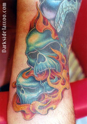 Sean O'Hara - Skulls and Flames Tattoo
