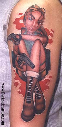 I wanted to get a tattoo of Angelina Jolie as Lara Croft  people are  asking if my son drew it  The US Sun