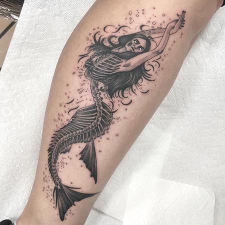 Darkside Tattoo : Tattoos : Fantasy : Mermaid Skeleton