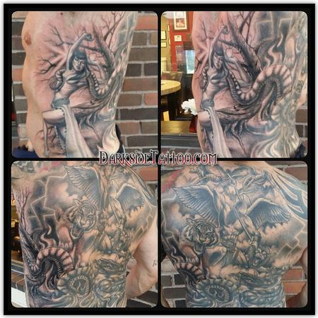 Dave Racci - Black and Gray Back Piece Tattoo