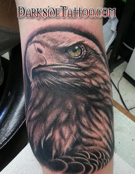 Dave Racci - Black and Gray Bald Eagle Tattoo