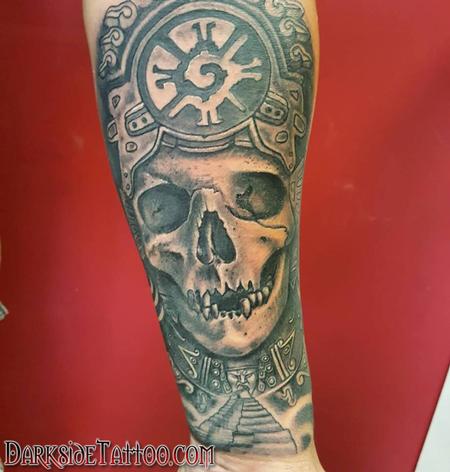 Dave Racci - Black and Gray Mayan Witchdoctor Tattoo