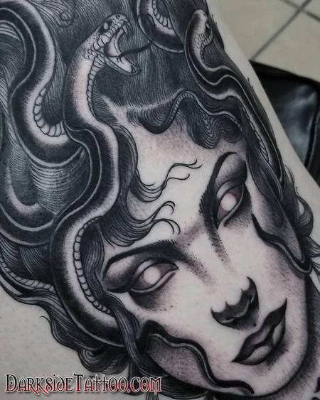 Marissa Falanga - Black and Gray Medusa Tattoo