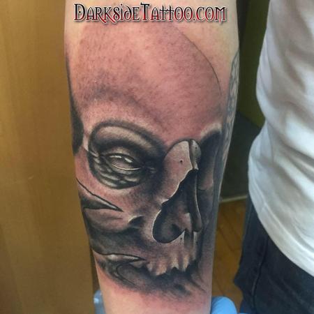 Cole Gridley - Black and Gray Skull Tattoo