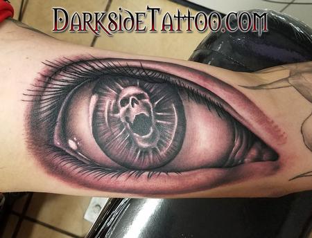 Sean O'Hara - Black and Gray Skull Eyeball Tattoo