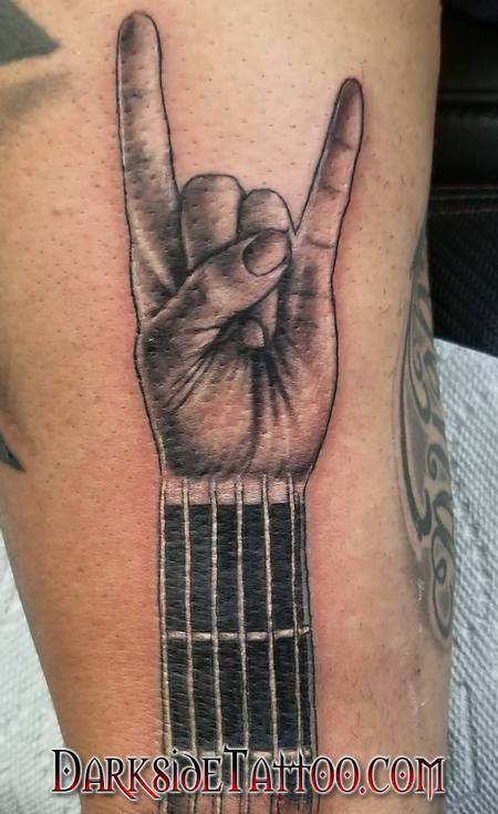 Dave Racci - Black and Gray Devil Hand Tattoo