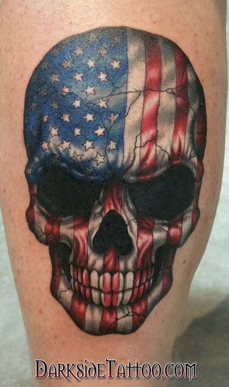 Sean O'Hara - Color American Flag Skull