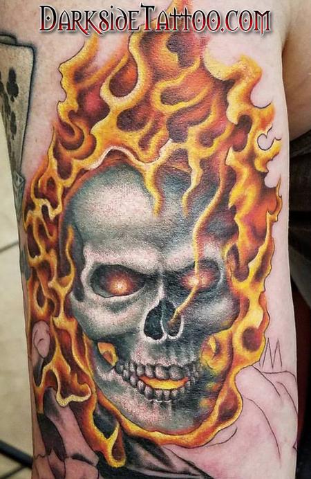 Sean O'Hara - Color Ghostrider Tattoo