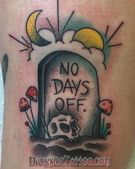 Daniel Adamczyk - Color Gravestone Tattoo