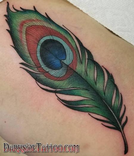 Marissa Falanga - Color Peacock Feather Tattoo