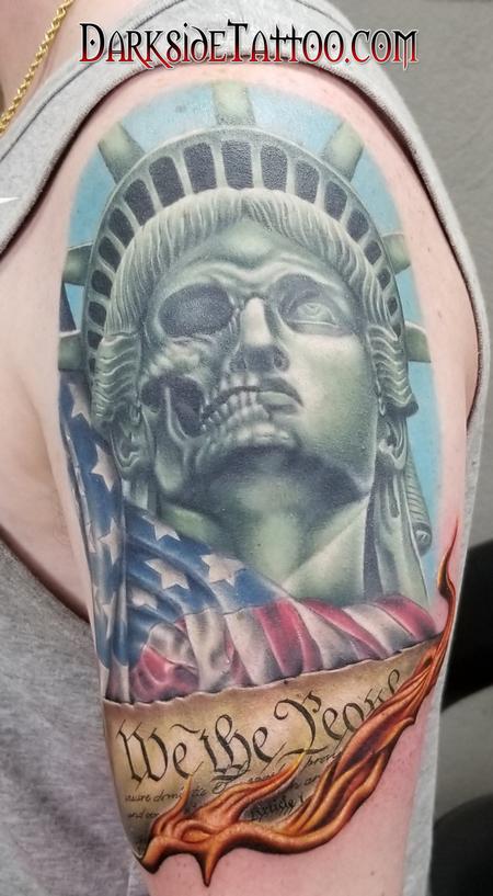 Healed Lady Liberty Skull  LONE STAR TATTOODallasTexas  Facebook