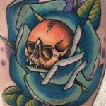 Tattoos - Color Skull and Rose Tattoo - 132130