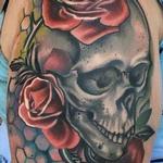 Tattoos - Color Skull and Roses Tattoo - 130054