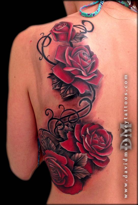 Red Roses by David Mushaney: TattooNOW Red Roses by David Mushaney: TattooNOW