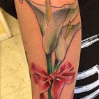 Tattoos - Alcatraz flower with pink ribbon  - 78830