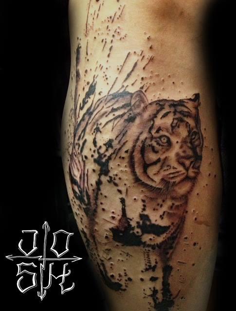 Slashy Abstract TIger by Joshua Nordstrom: TattooNOW