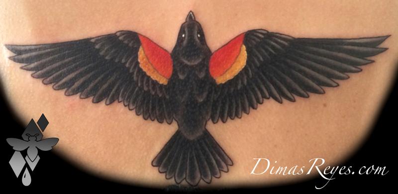 Color Blackbird tattoo by Dimas Reyes: TattooNOW