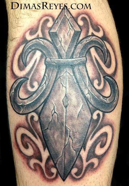 Dimas Reyes - Black and Grey Fleur de Lis tattoo