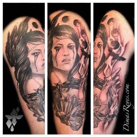 Dimas Reyes - Black and Grey Nyx tattoo