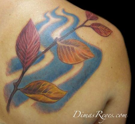Dimas Reyes - Color Branch with Leaves Family Tattoo