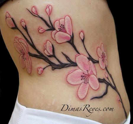 Dimas Reyes - Color Cherry Blossom Tattoo