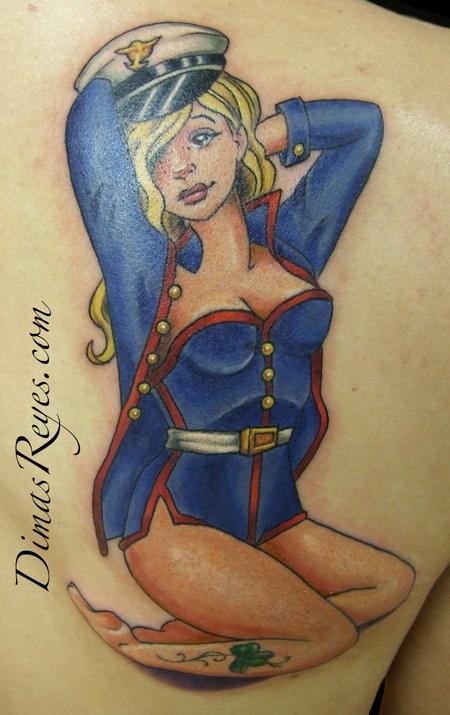 Dimas Reyes - Color Marine Pinup tattoo