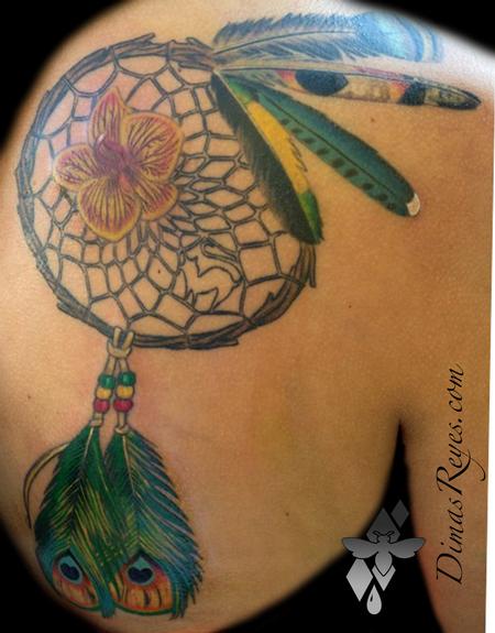 Dimas Reyes - Color Dreamcatcher tattoo