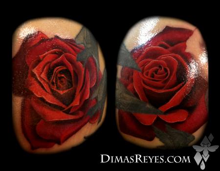 Dimas Reyes - Color Realistic Rose Tattoos