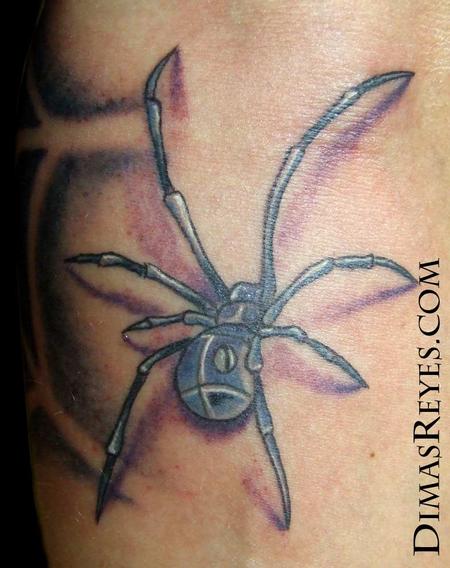 Dimas Reyes - Color Mechanical Spider Tattoo