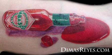 Dimas Reyes - Tabasco Bottle Tattoo