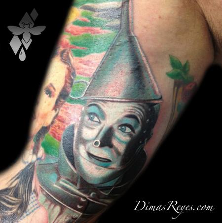 Dimas Reyes - Color Wizard of Oz Tinman tattoo