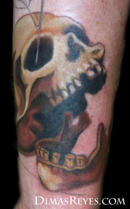 Dimas Reyes - Full Color Skull Tattoo
