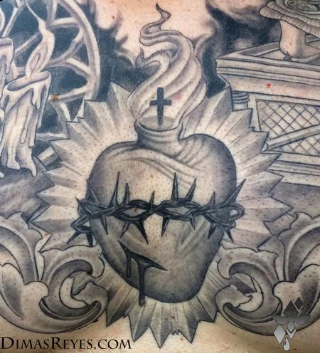 Dimas Reyes - Black and Grey Faith Tattoo detail