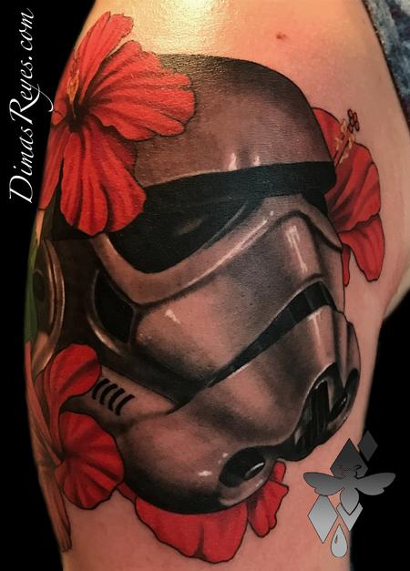 Tattoos - Star Wars Stormtrooper with Hibiscus tattoo - 138865