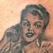 Tattoos - Black and Grey Vintage Pinup tattoo - 76149