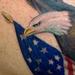 Tattoos - Color Bald Eagle with American Flag tattoo - 98284
