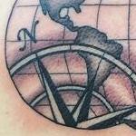 Tattoos - Black and Grey Atlas/ Compass Tattoo - 117845